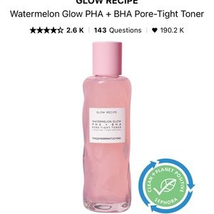 Glow recipe watermelon PHA and BHA pore tightening toner brand new! Full size!